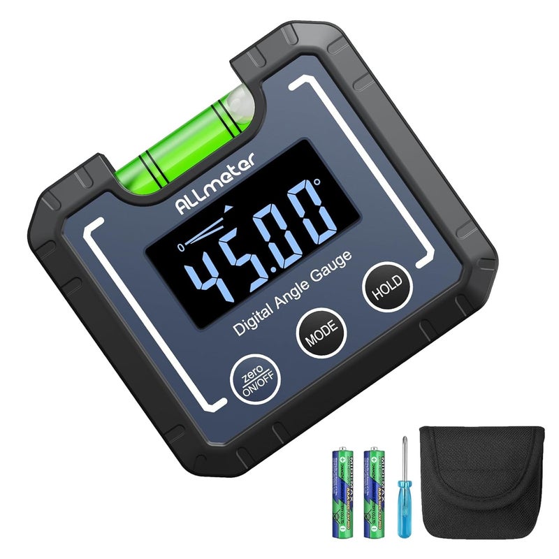ALLmeter Store Digital Angle Gauge,0.05° High Precision Inclinometer with Magnetic Base & Bubble Level,0-360° Angle Finder Protractor LCD Backlight for Miter Saw,Woodworking,Construction,Automotive,DIY - Image 1